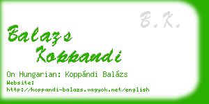balazs koppandi business card