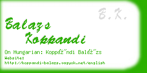 balazs koppandi business card